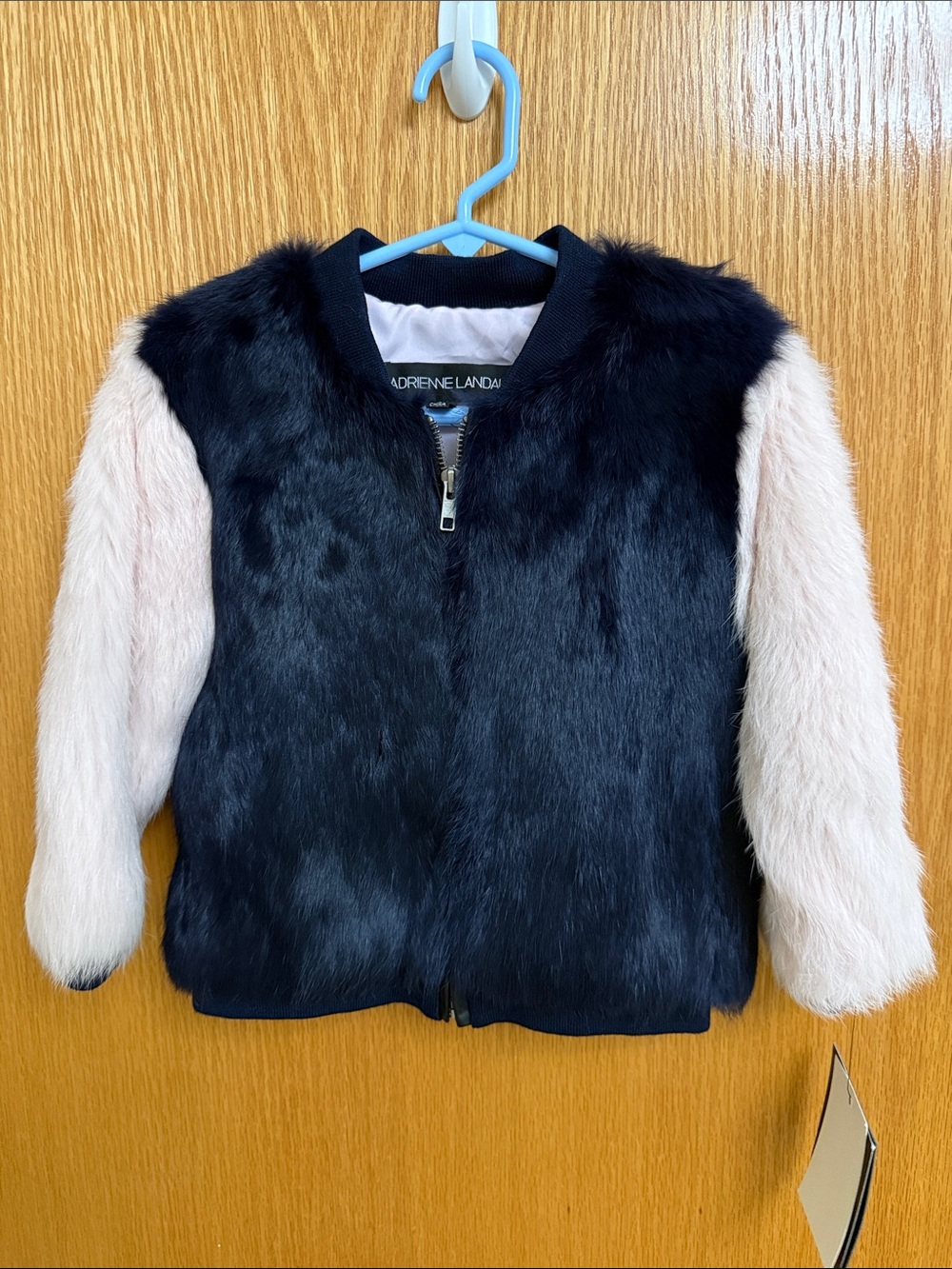Adrienne Landau Rabbit Real Fur Girl Jacket Size 4/5( 3-4 Years)
